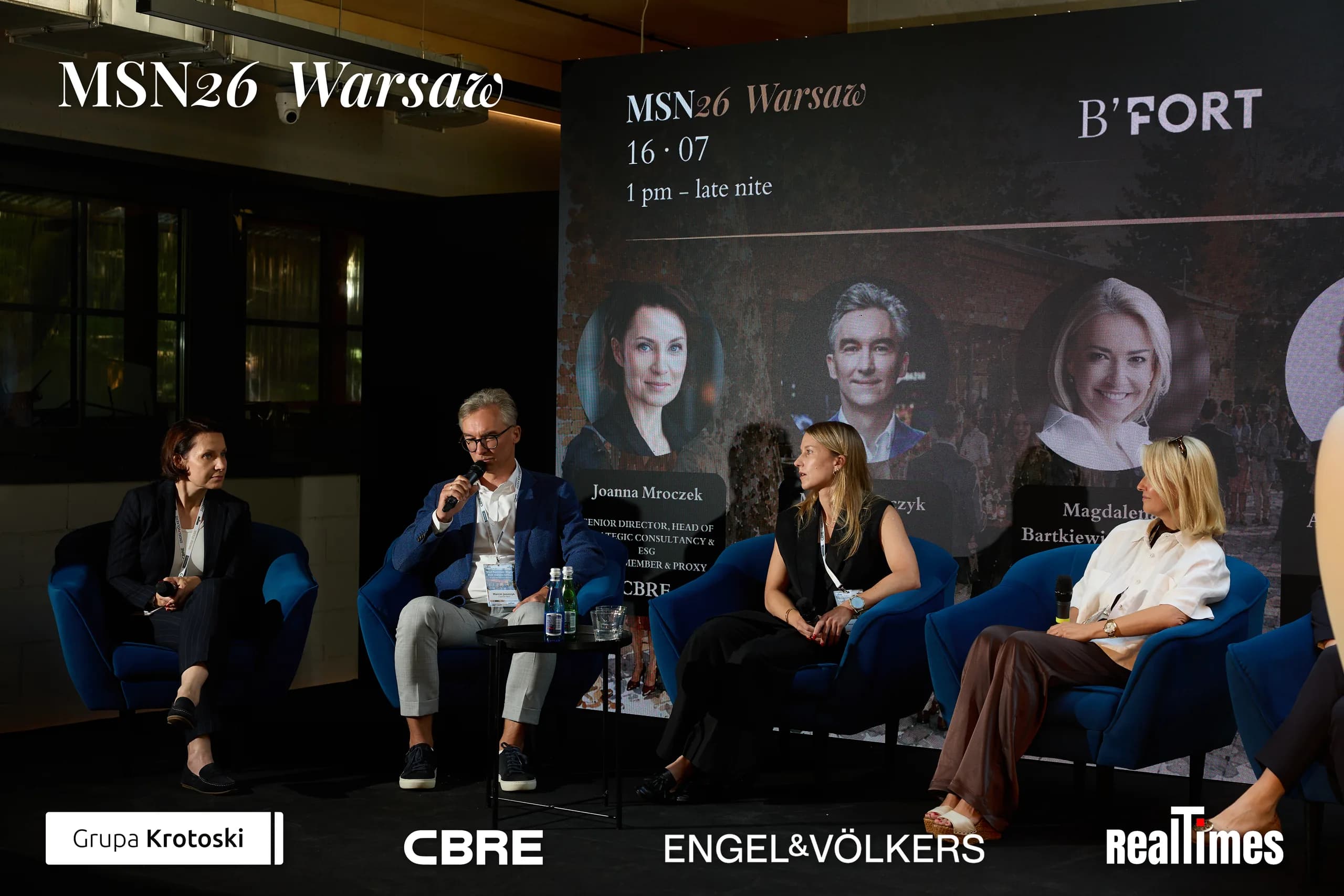Mid-Summer Night 2026 at B'Fort, Warsaw: wide four-seat stage panel, daytime