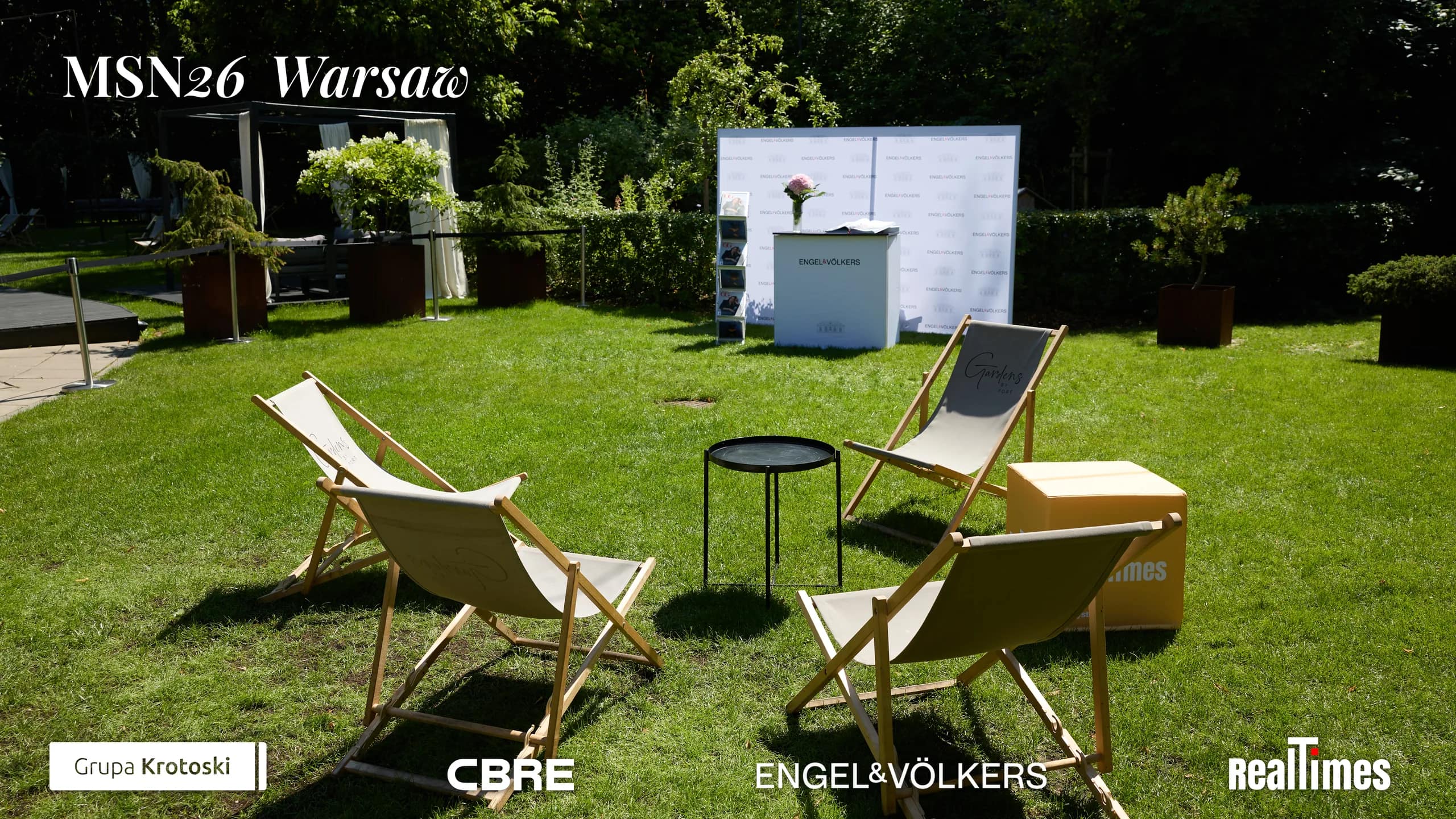 Mid-Summer Night 2026 at B'Fort, Warsaw: empty garden deckchair lounge activation