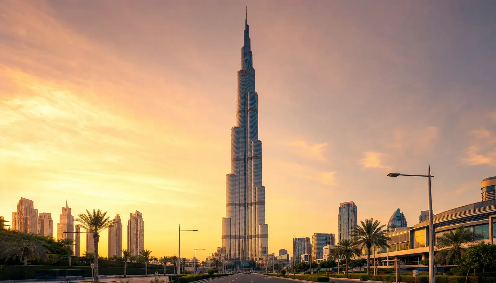 Burj Khalifa at sunset