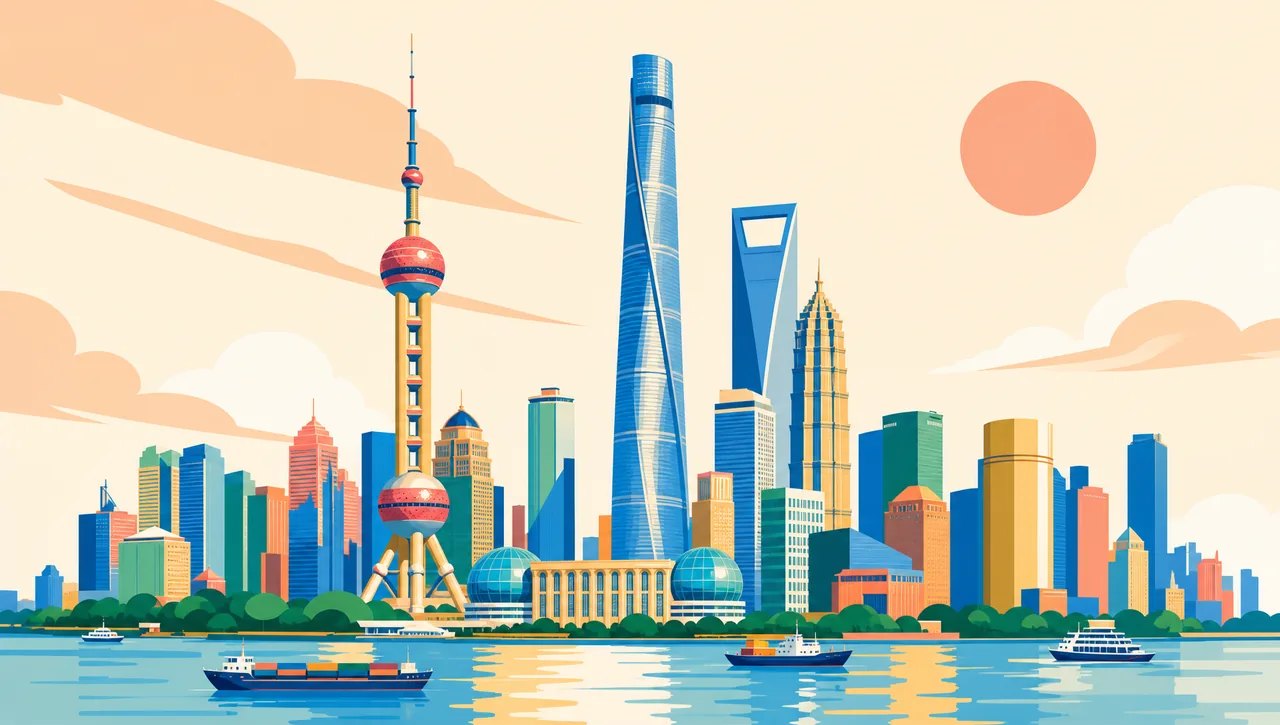 Shanghai Tower illustrated in flat-pop style, Shanghai, the tower proposed as the emblem of Dialogue of Skyscrapers Edition V, 2027
