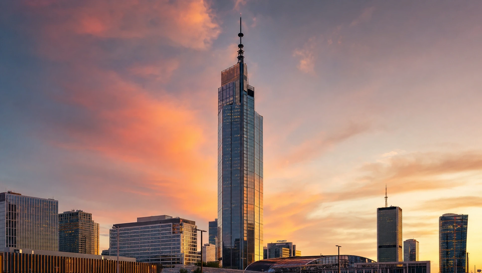 Varso Tower at sunset, Warsaw, host of Dialogue of Skyscrapers Edition I in 2026