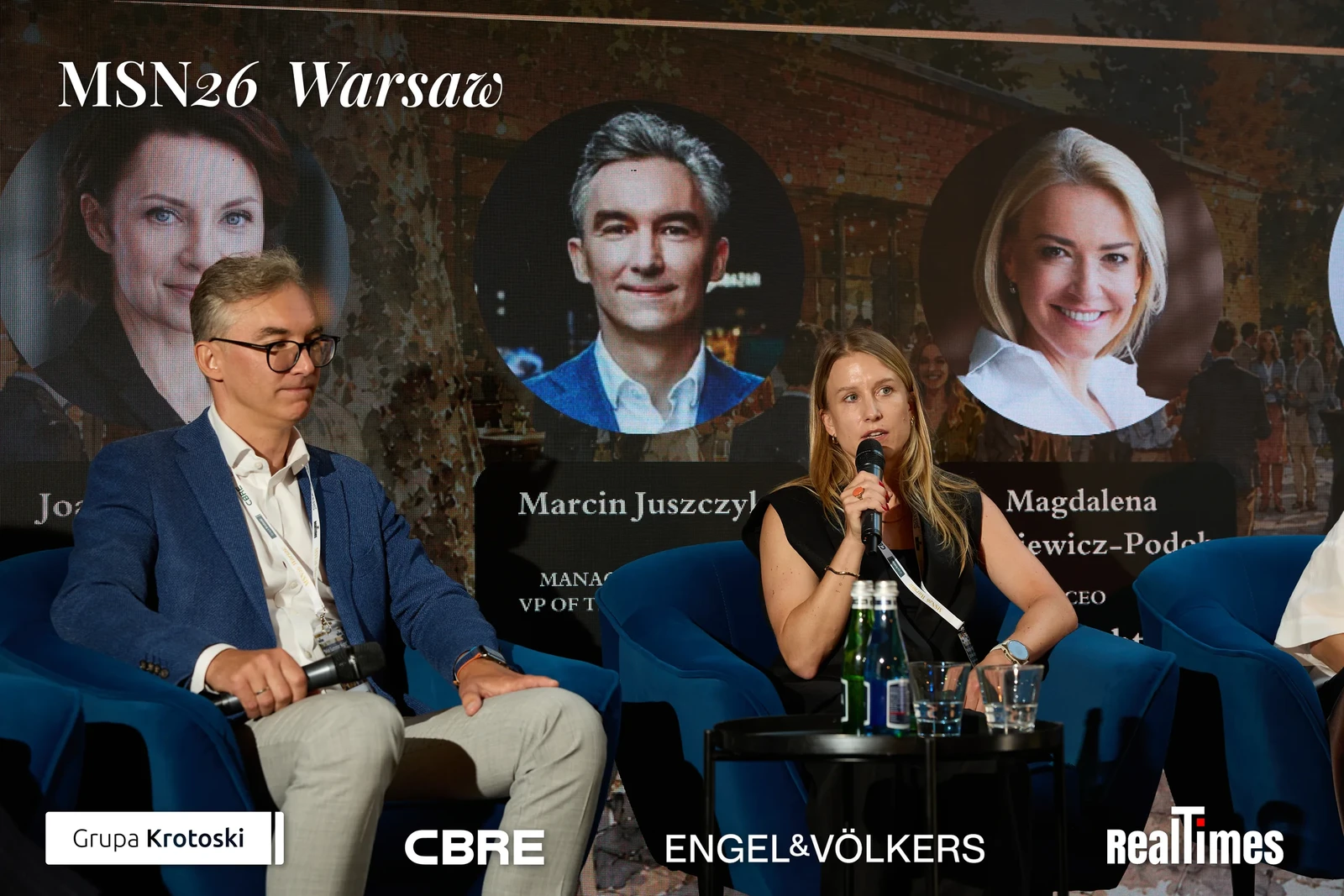 Marcin Juszczyk (Capital Park) i Anna Korwin-Kulesza (Globalworth) podczas dyskusji Panelu I na MSN26 w B'Fort.