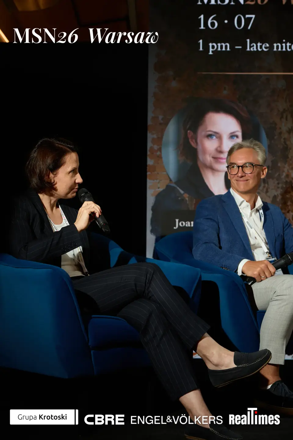 Mid-Summer Night 2026 at B'Fort, Warsaw: moderator + panelist seated on stage