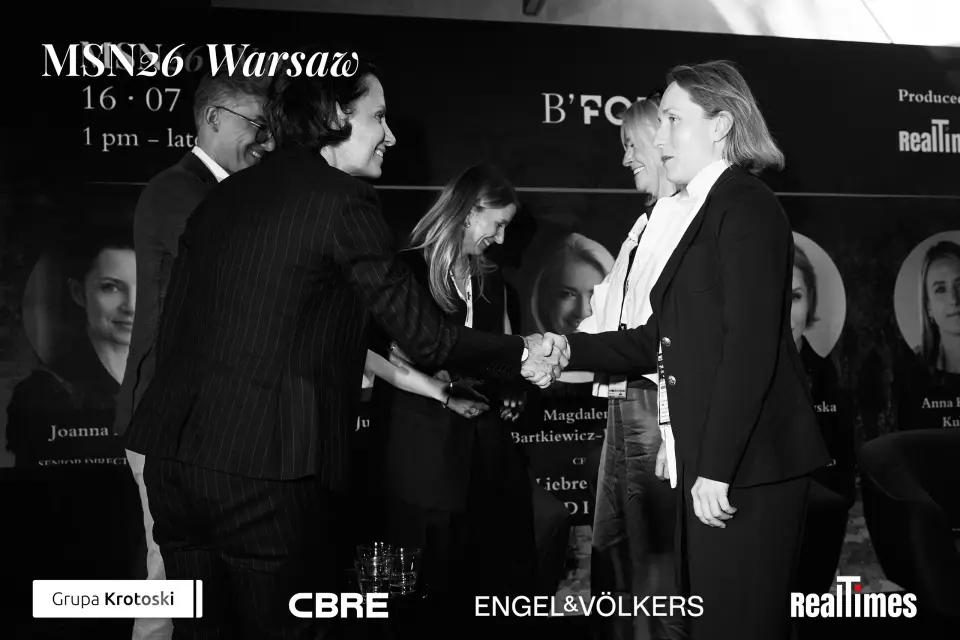 Mid-Summer Night 2026 at B'Fort, Warsaw: panel group standing photo, speaker cards