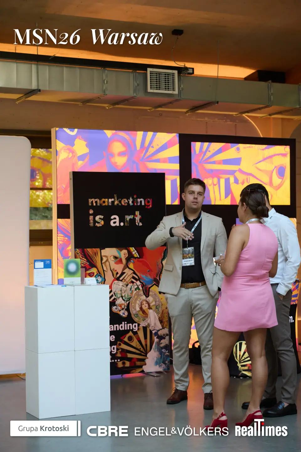 Mid-Summer Night 2026 at B'Fort, Warsaw: art activation booth 'marketing is art', mingling