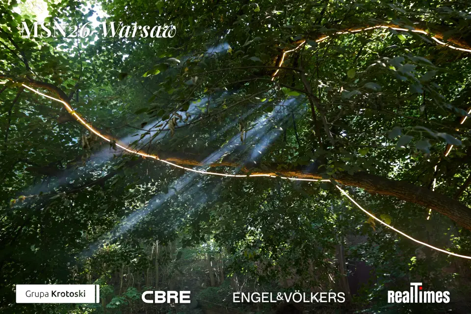 Mid-Summer Night 2026 at B'Fort, Warsaw: forest canopy nature detail, venue ambient